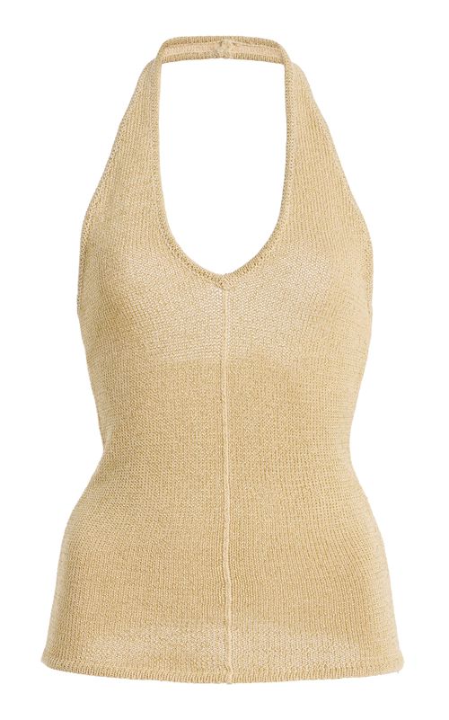 Exclusive La Isla Lurex Knit Halter Top - Moda Operandi