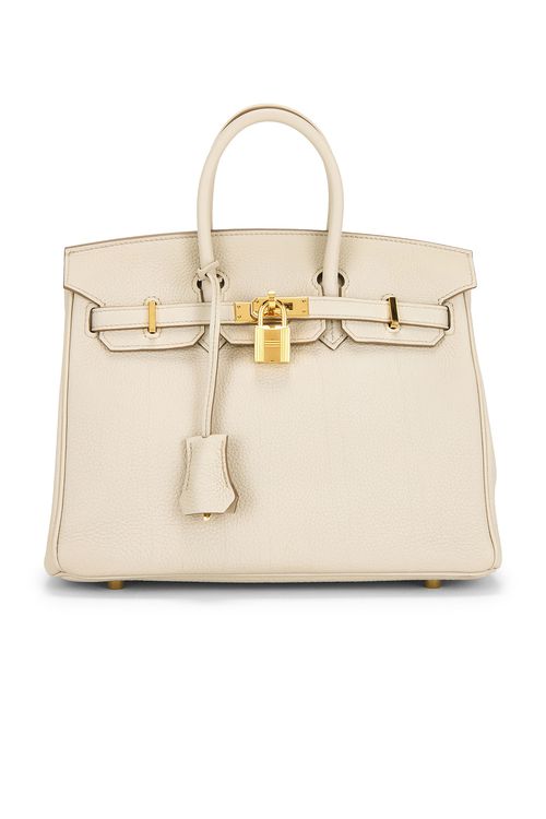 Hermes Hermes Togo Birkin 25 Handbag in Beton - Beige. a
