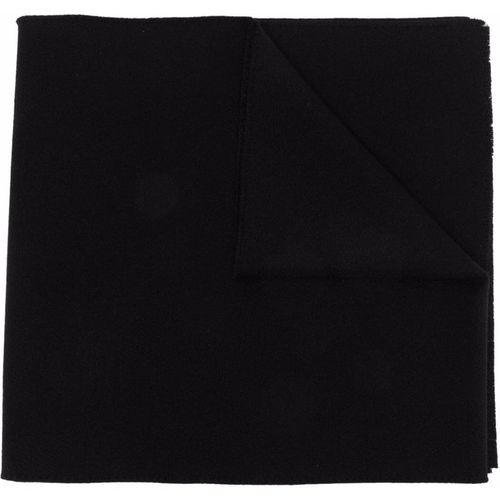 Greca-embroidered wool-cashmere scarf