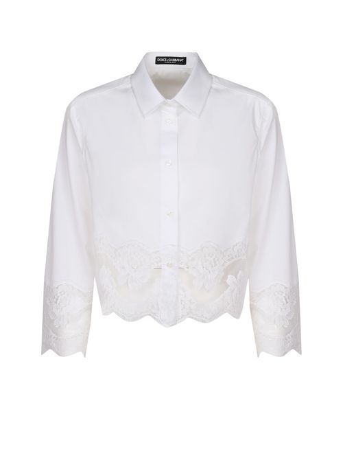 Crop Shirt With Lace Inserts