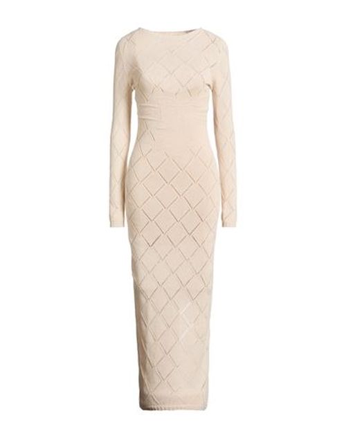 Marco Rambaldi X Woman Maxi dress Beige Size M Polyamide, Wool, Viscose, Polyester, Cashmere