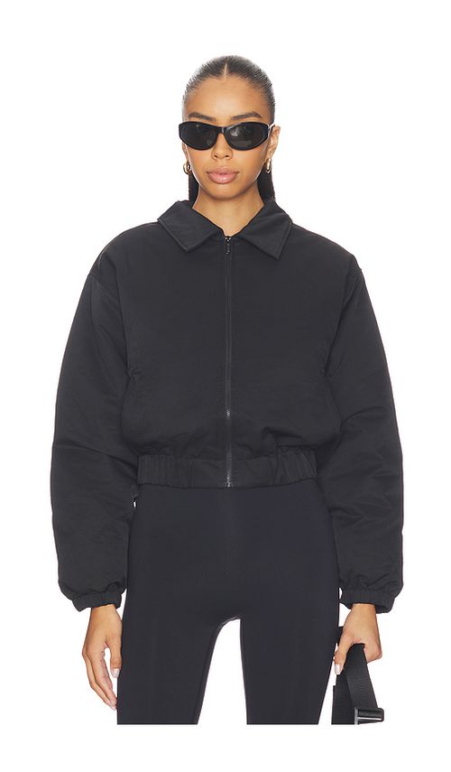 Astoria Cropped Bomber Jacket in Black. - S also in XS