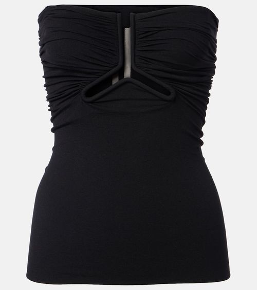 Cutout ruched strapless top