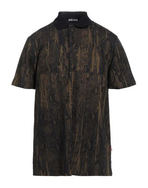 Just Cavalli Man Polo shirt Military green Size XL Cotton