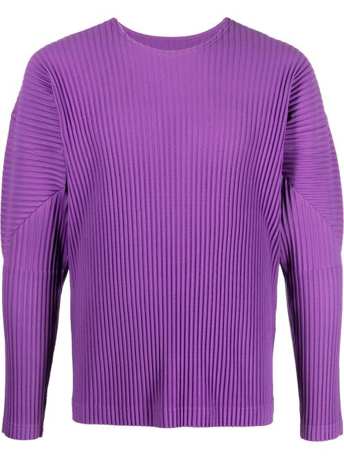 Ribbed long-sleeve T-shirt - Purple