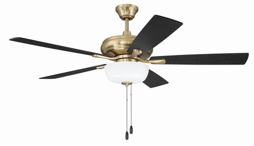 Satin Brass 52" Ceiling Fan from the EOS 2 Light Frosted White Bowl Collection