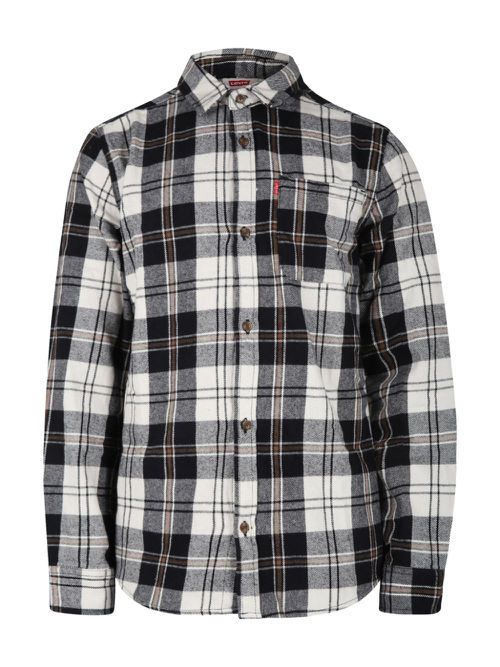 Check-pattern cotton shirt - White