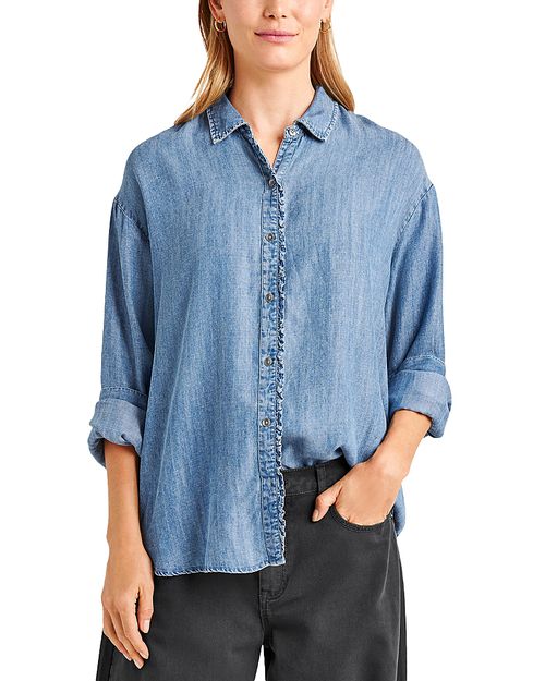 Lia Button Front Denim Shirt