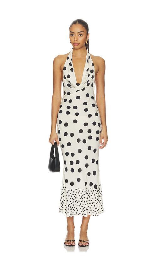 Tularosa Elma Cowl Neck Dress in White,Black. XXS. Also in S, M