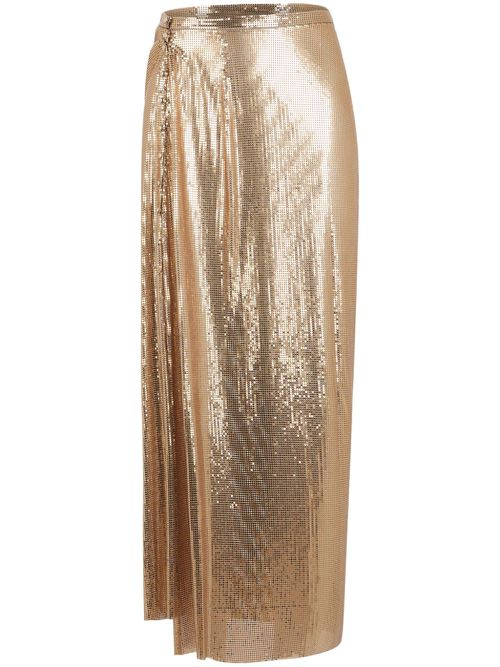 Gathered-detail mesh skirt - Gold