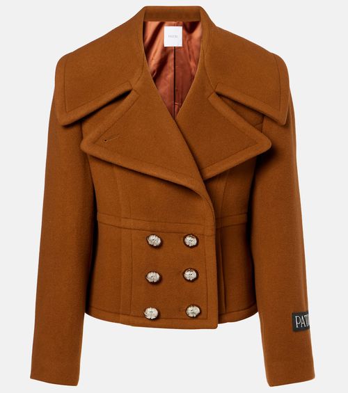 Cropped wool-blend jacket
