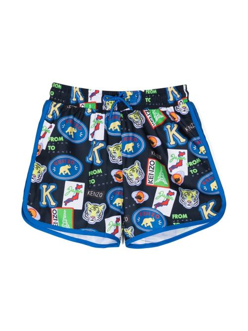 All-over graphic-print shorts - Black