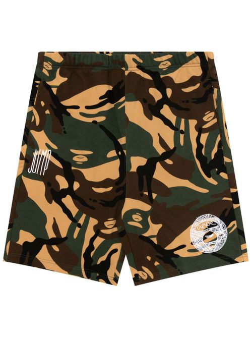 Camouflage-print track shorts - Green