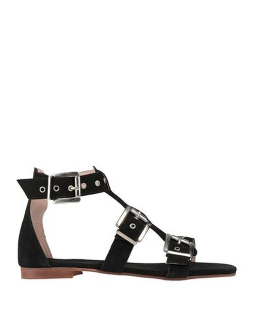 Woman Sandals Black Size 11 Leather