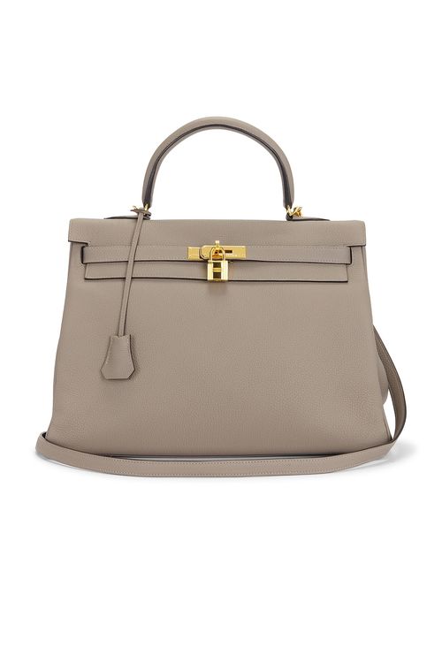 Hermes Hermes Togo Kelly 35 Retourne Handbag in Etoupe - Tan. a