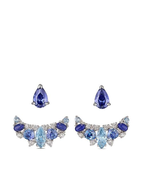 18kt white gold Twinkle Ear-Jacket earrings - Blue