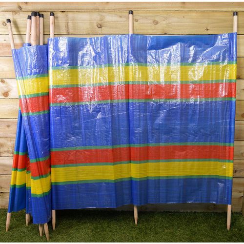 15.2ft (4.6m) Long 1m High 8 Pole Beach / Camping Windbreak / Wind Break