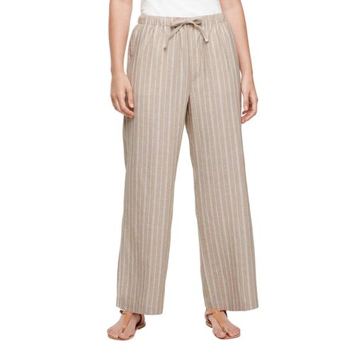 LINEN PULL ON PANT - KHAKI S:- Khaki