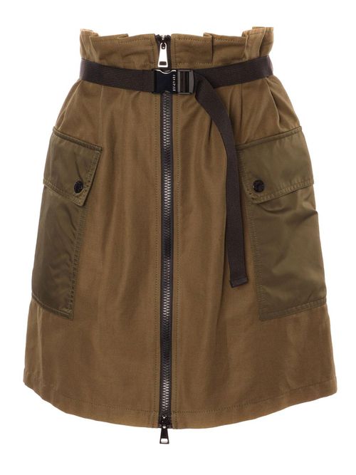 High Waist Zipped Cargo Mini Skirt