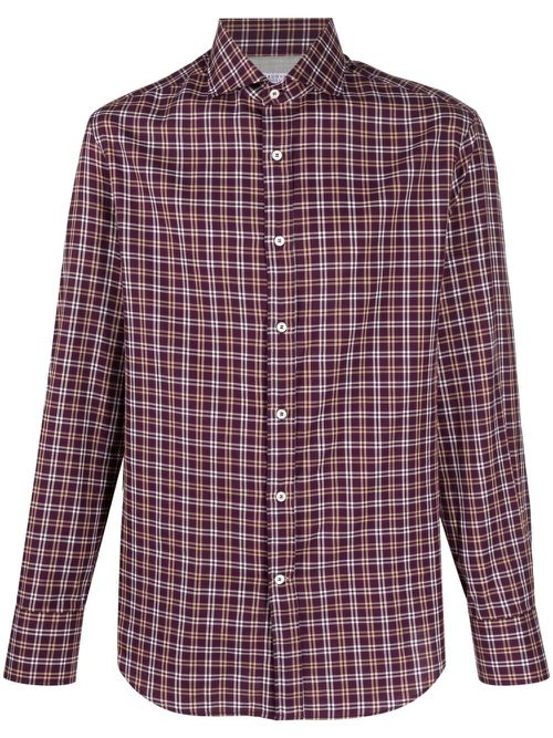 Checked cotton shirt - Purple