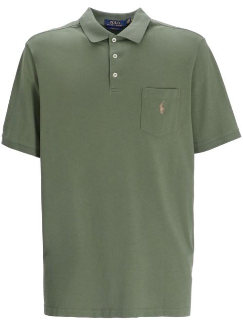 Logo-embroidered cotton polo shirt - Green