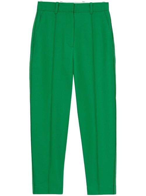 High-waist straight-leg trousers - Green