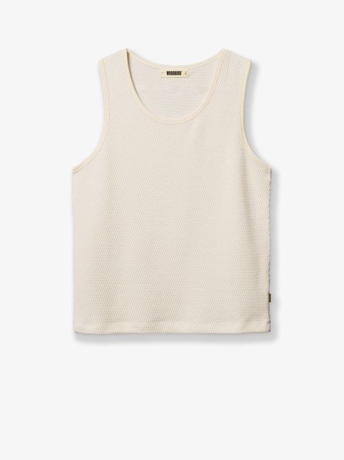 Viscose-Blend Tank Top — Beige