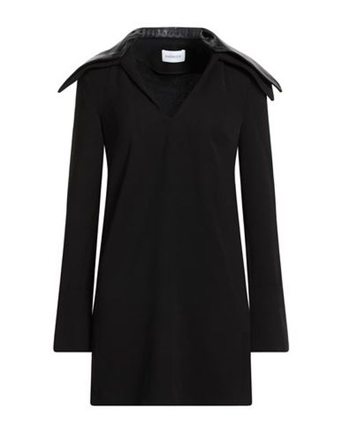 Woman Mini dress Black Size 10 Polyester, Leather