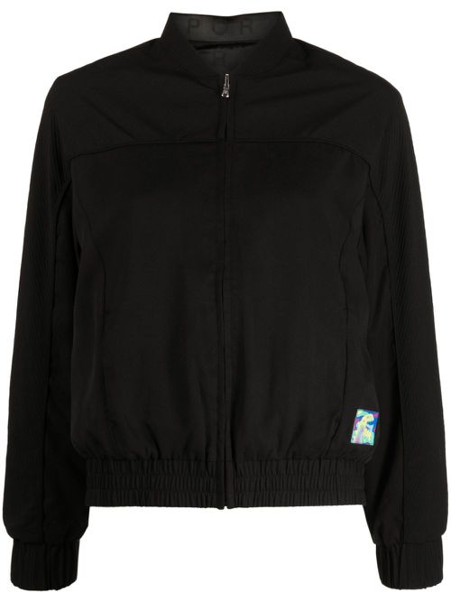 Logo-patch bomber jacket - Black