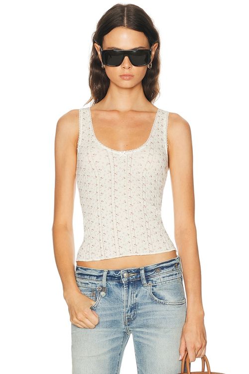 Cou Cou Intimates The Scoop Tank Top in Crea