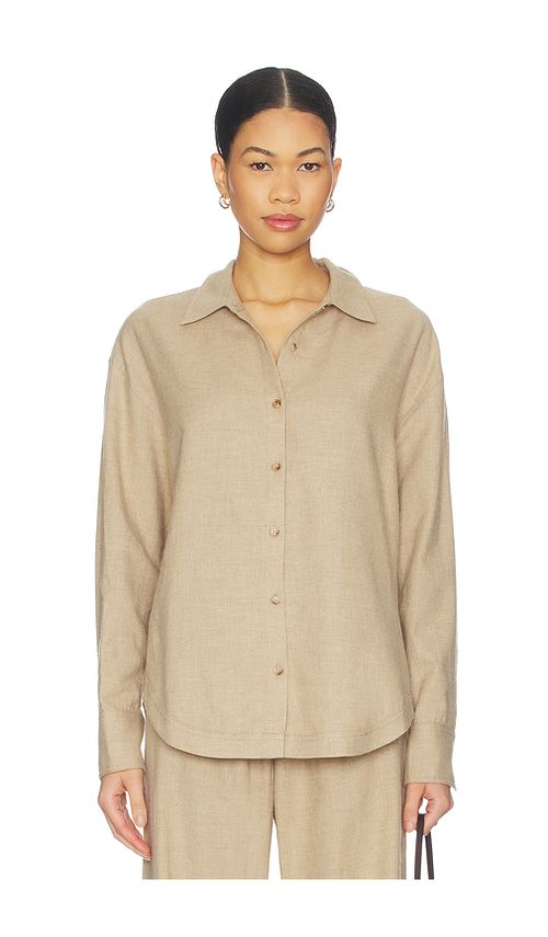 La Ligne Oversized Flannel Shirt in Brown. L. Also in S