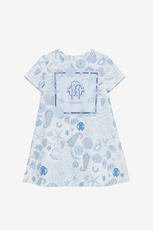 Marine-print Cotton Dress - Female Girls (4