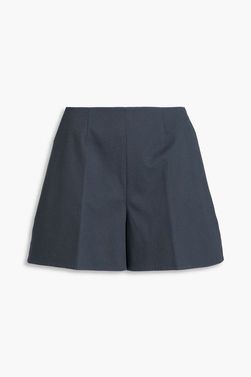 Cotton-blend twill shorts - Blue - US 8