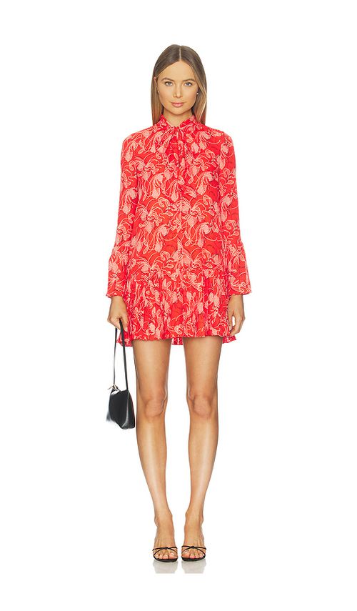 Cinq a Sept Botanical Floral Alinda Dress in Red. - 0 also , 10, 2, 4
