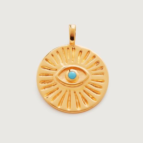 Gold Talisman Evil Eye Pendant Charm Turquoise