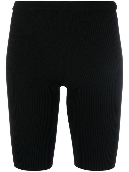 Ribbed-knit cycling shorts - Black