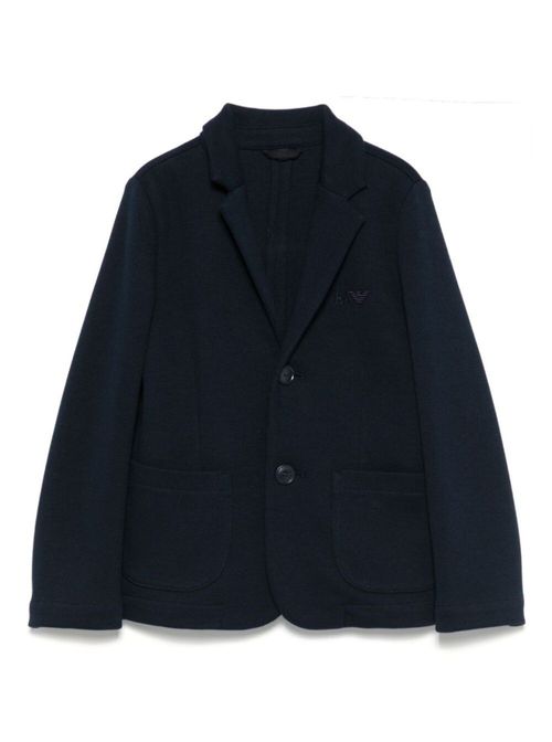 Boys Navy Blue Logo Blazer