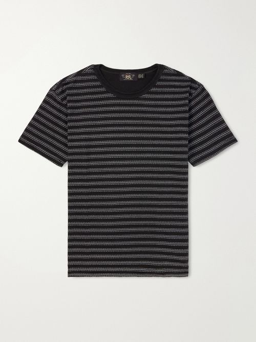 Striped Cotton-Jersey Jacquard T-Shirt