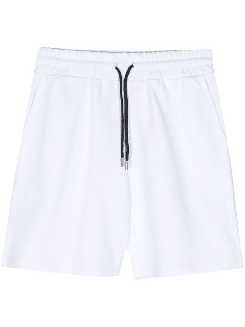Colour-block cotton track shorts - White