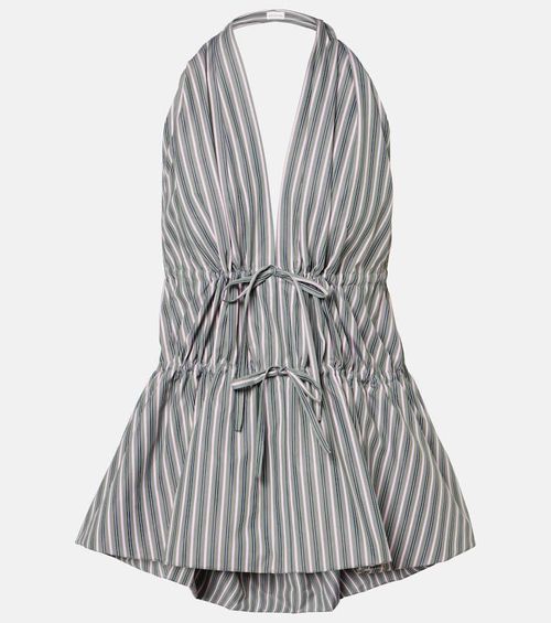 Striped halterneck cotton top