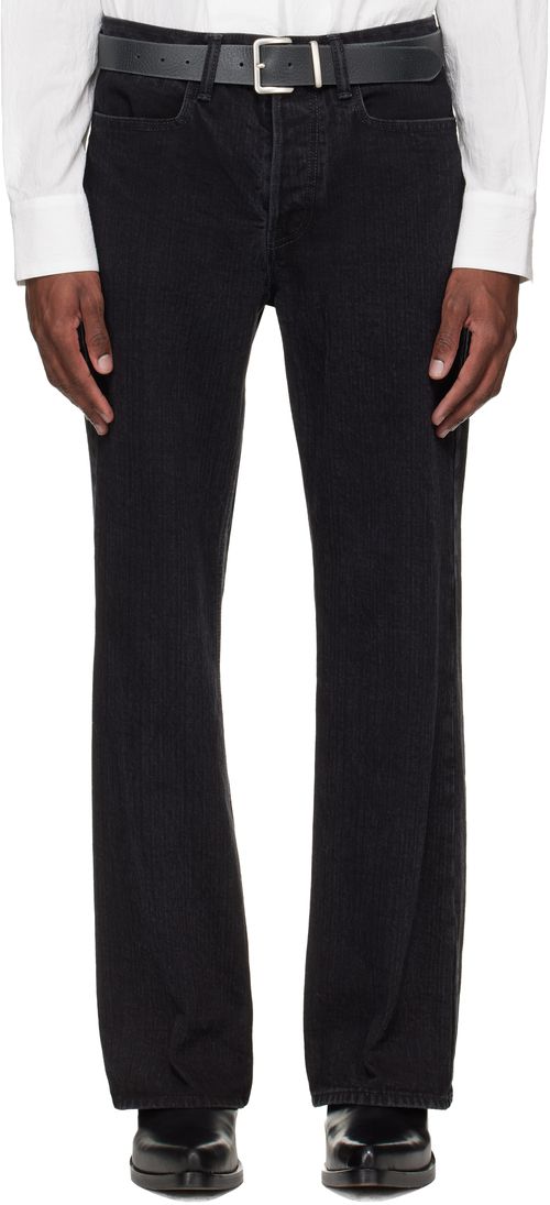 Black Bootcut Washed Jeans