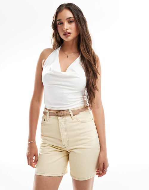Stradivarius halter top in white