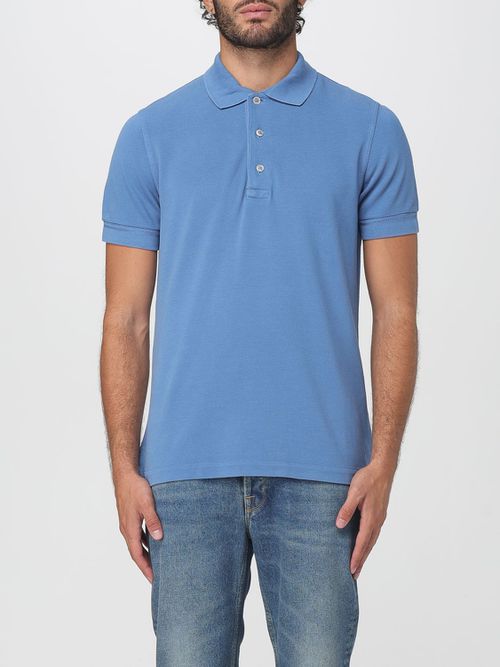 Polo Shirt Men color Gnawed Blue