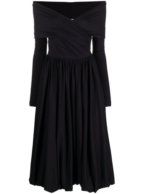 Cotton jersey midi dress - Blue