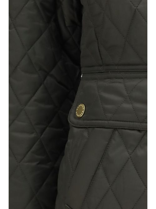 Diamond-Quilted Puffer Jacket — Green