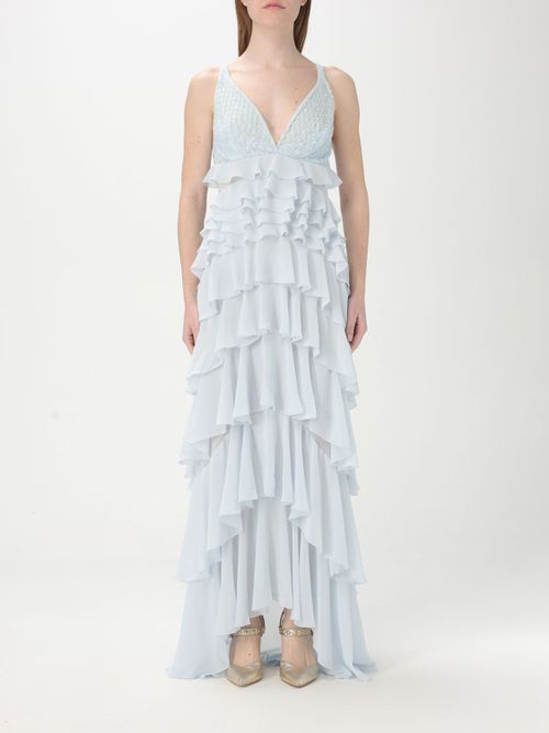 chinese dress ladies Jersey One-Shoulder Bow Gown- Champagne