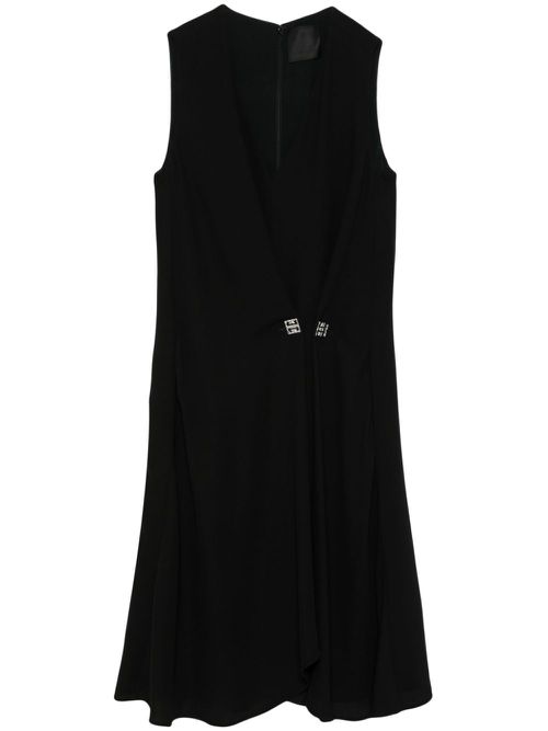 4G-motif crepe midi dress - Black