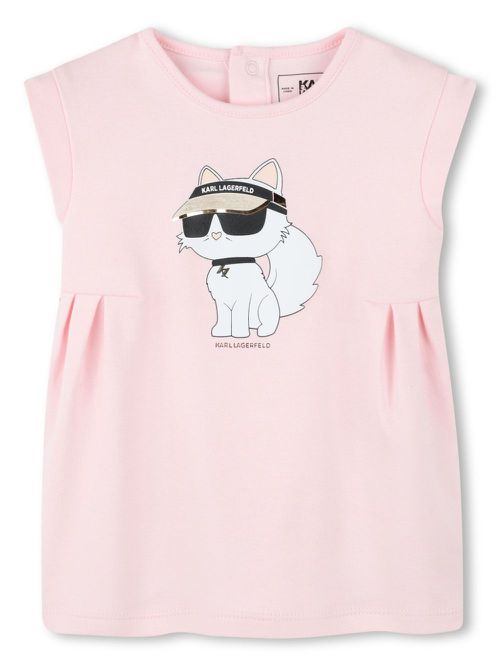 Choupette-print dress - Pink