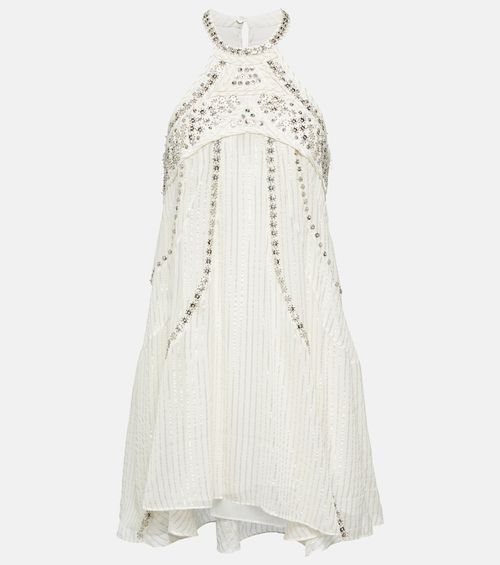 Isabel Marant Orfra embellished silk-blend minidress