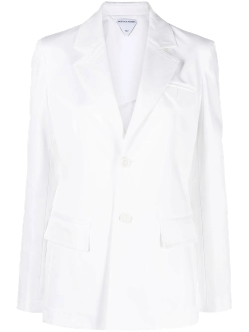 Single-Breasted Cotton Blazer — White
